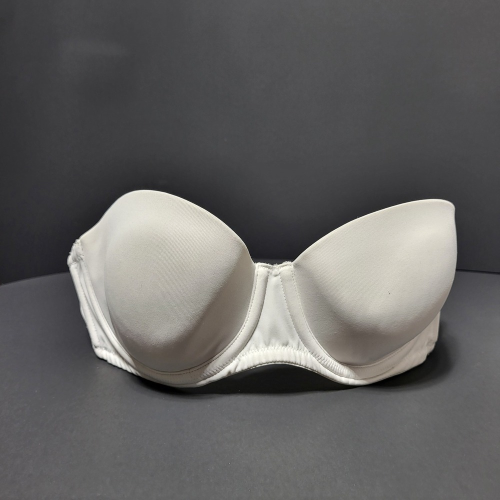 Hanes‎ Womens B36 80 G512 White Strapless Push Up Underwire Bra